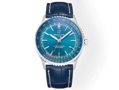 BREITLING Navitimer  Clone Automatic 41MM Blue Dial Leather Strap Super Watch